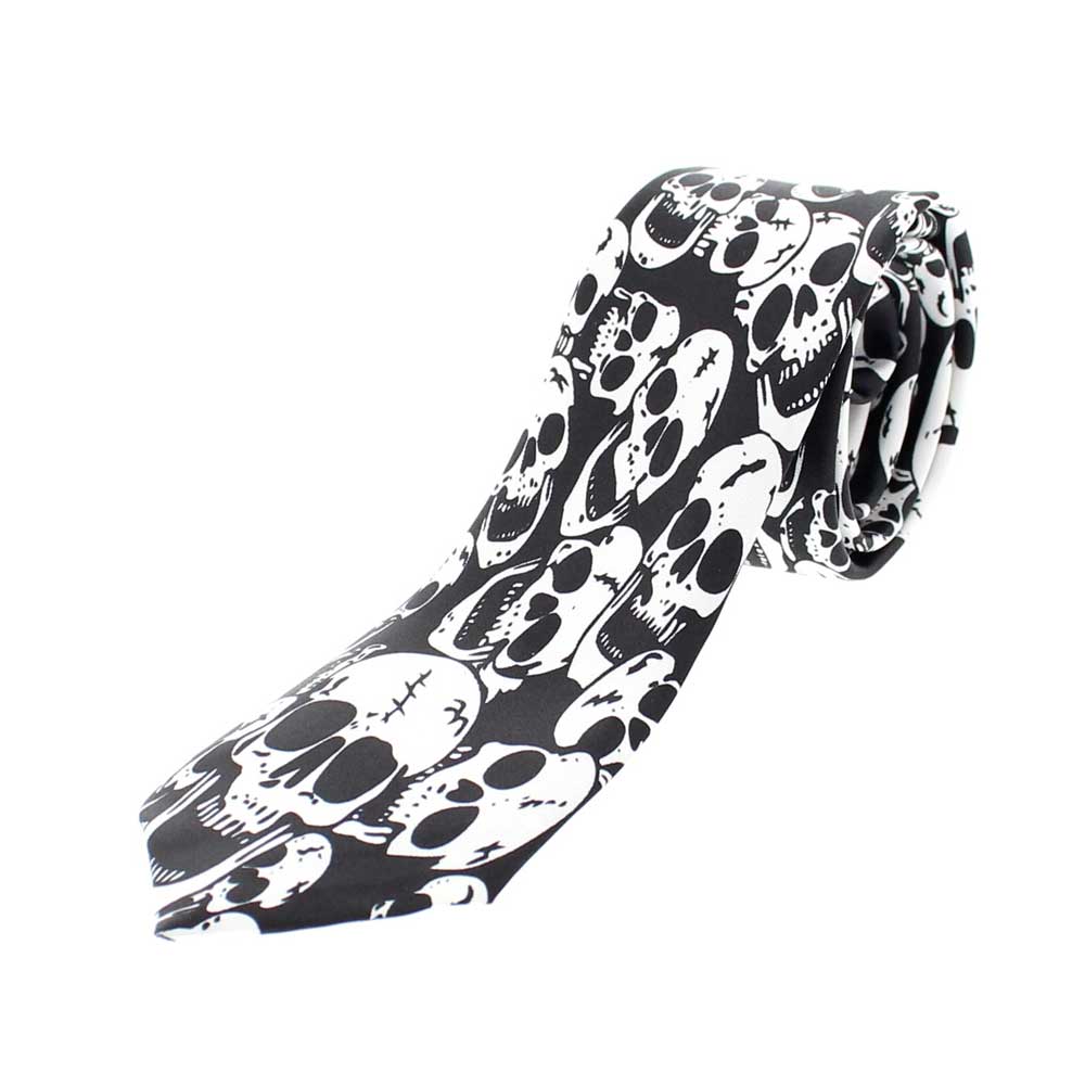 Zac's Alter Ego - Skull print Krawatte - Schwarz/Weiß